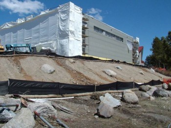 A construction site during a SWPPP inspection