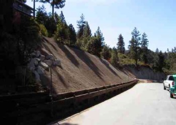 Before Cave Rock erosion control and steep slope stabilization